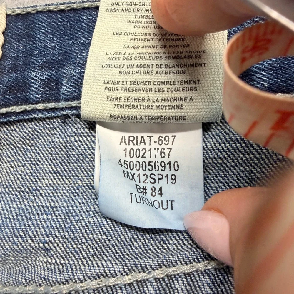Ariat M4 Low Rise Boot Cut Jeans Mens 38x32 Turnout Blue Denim
